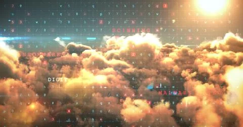 Composite image of image of malware detected server and orange cloudy sky Stock Photos