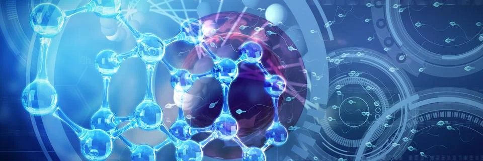 Composite image of image of molecules interface Illustrazione stock