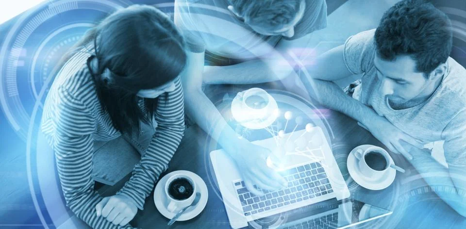 Composite image of image of molecules interface Stock Photos