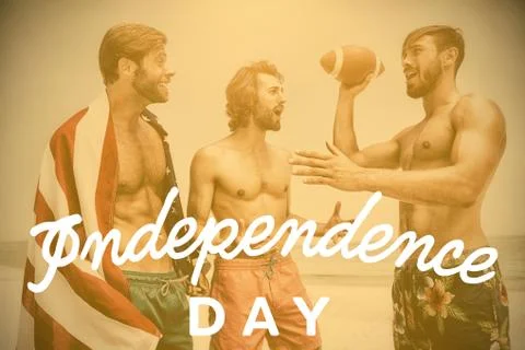 Composite image of independence day text against white background 写真素材