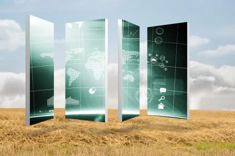 Composite image of interface on abstract screen イラスト素材