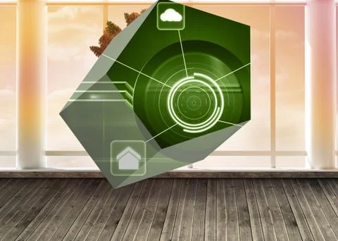 Composite image of interface on abstract screen 库存插图