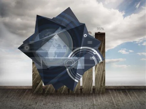 Composite image of interface on abstract screen Illustrazione stock