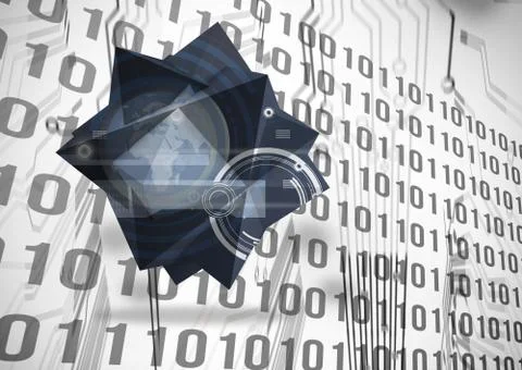 Composite image of interface on abstract screen Stock Illustration