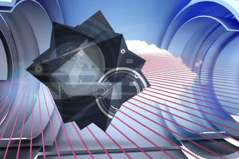 Composite image of interface on abstract screen 스톡 일러스트