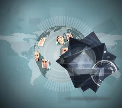 Composite image of interface on abstract screen Stock Illustration