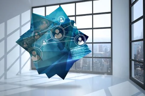 Composite image of interface on abstract screen Ilustración de archivo