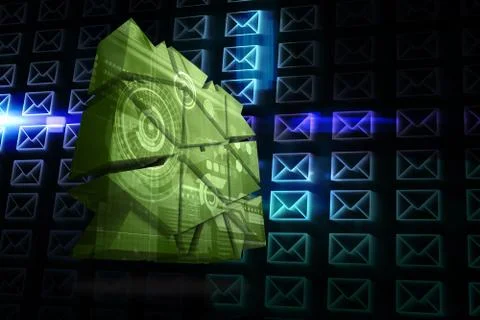 Composite image of interface on abstract screen Illustrazione stock