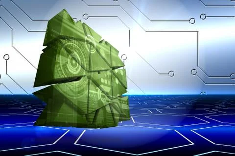 Composite image of interface on abstract screen 库存插图