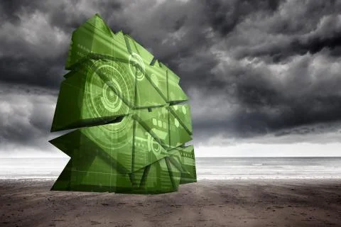 Composite image of interface on abstract screen Stock Illustration