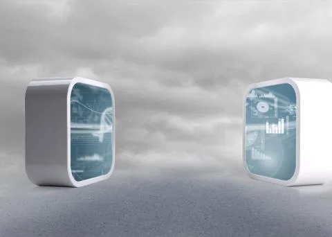 Composite image of interface on abstract screen イラスト素材