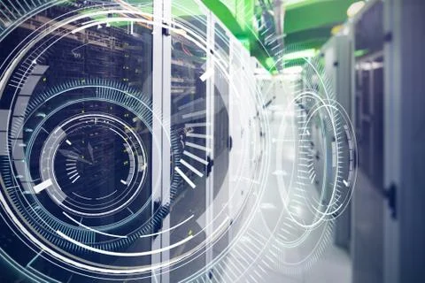 Composite image of interface dial with blue background Free Stock Illustration