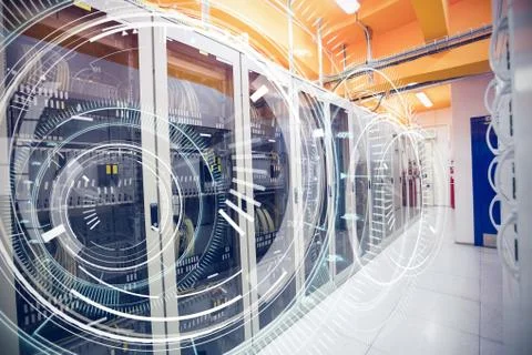 Composite image of interface dial with blue background Free Stock Illustration