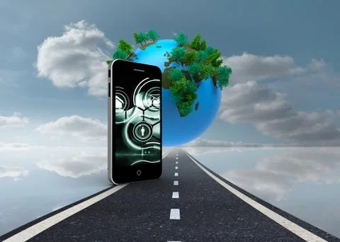 Composite image of interface on smartphone screen 스톡 일러스트