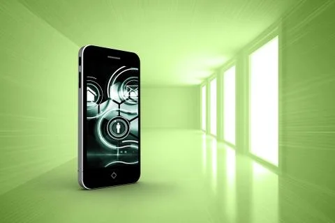 Composite image of interface on smartphone screen 库存插图