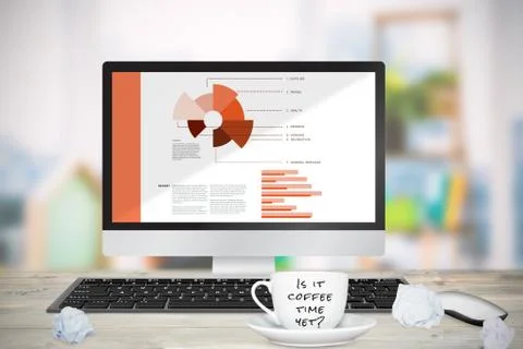 Composite image of is it coffee time yet Stock Illustration