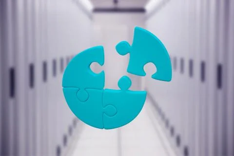 Composite image of jigsaw circle 스톡 일러스트