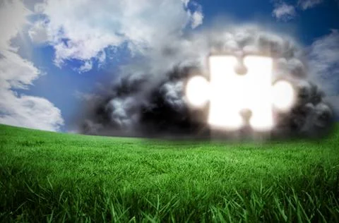 Composite image of jigsaw in cloud Stock Illustration