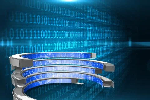 Composite image of key on abstract screen Stock Illustration