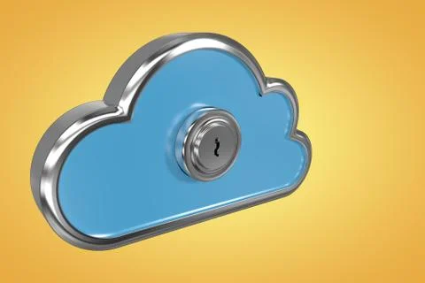 Composite image of keyhole in cloud shape locker 3d Stock Illustration
