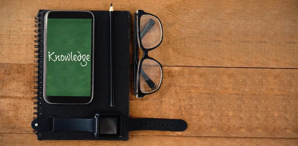 Composite image of knowledge text against white background Stock Photos