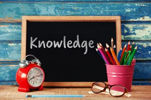 Composite image of knowledge text on white background Stock Photos