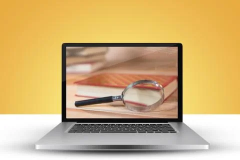 Composite image of laptop with with screen Foto stock