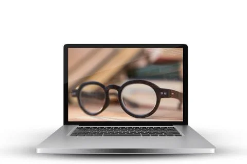 Composite image of laptop with with screen Foto stock