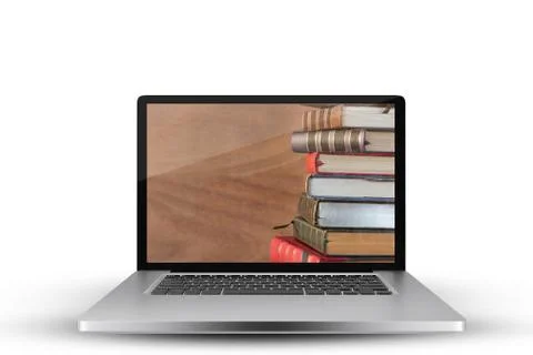 Composite image of laptop with with screen Stock Photos