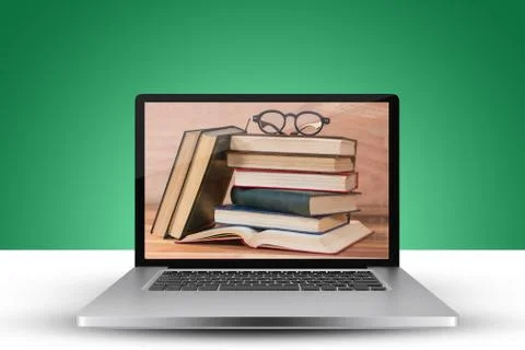 Composite image of laptop with with screen Foto stock