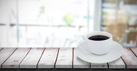 Composite image of laptop on a table Stock Photos