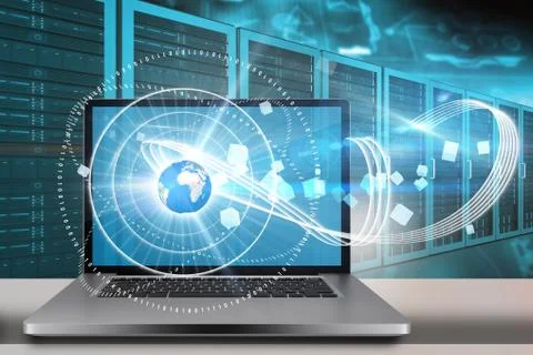 Composite image of a large screen of a computer 스톡 일러스트