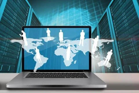 Composite image of a large screen of a computer Stock Illustration