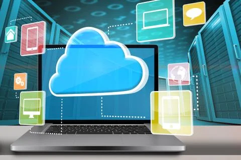 Composite image of a large screen of a computer Illustrazione stock