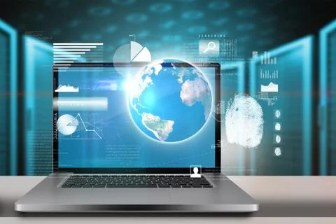 Composite image of a large screen of a computer Illustrazione stock