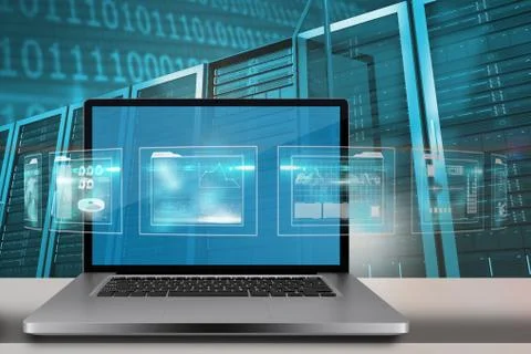 Composite image of a large screen of a computer Stock Illustration