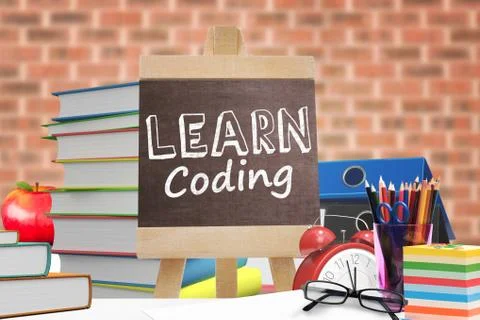 Composite image of learn coding Stock Illustration