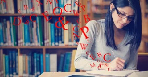 Composite image of letters on a white background 스톡 사진