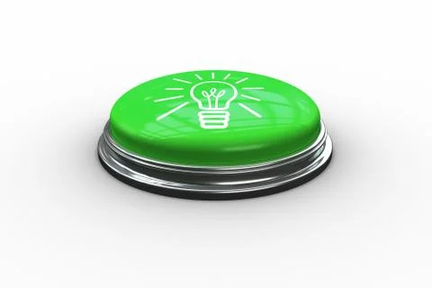 Composite image of light bulb graphic on button Stock Illustration