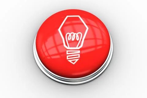 Composite image of light bulb graphic on button Stock Illustration