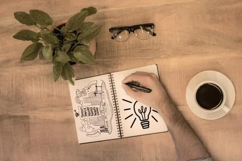 Composite image of light bulb Stock Illustration