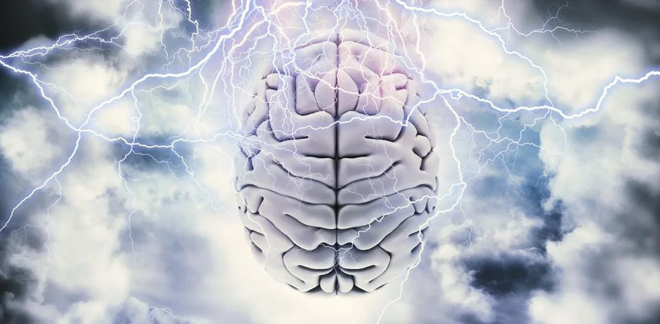 Composite image of lightning bolt Stock Illustration