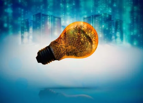 Composite image of lines of blue blurred letters falling 스톡 일러스트