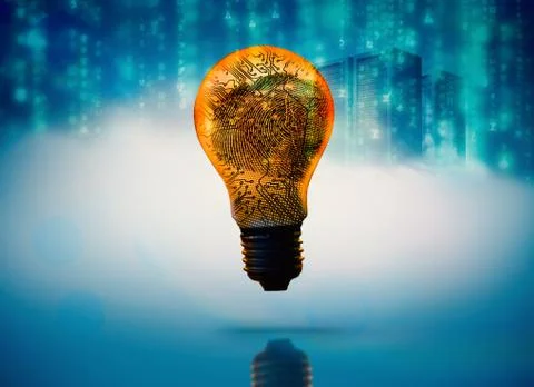 Composite image of lines of blue blurred letters falling Stock Illustration