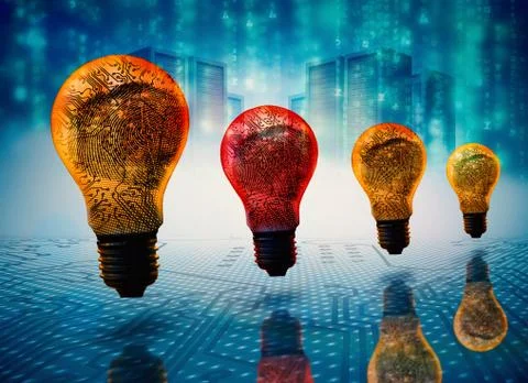 Composite image of lines of blue blurred letters falling 스톡 일러스트