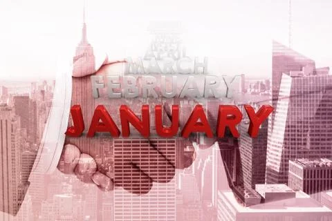 Composite image of list of months Ilustración de archivo