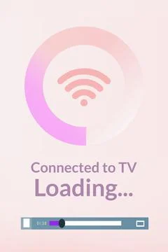 Composite image of loading text with wi-fi icon Stock Illustration