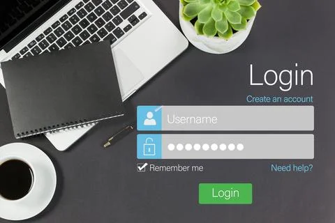 Composite image of login page Stock Illustration