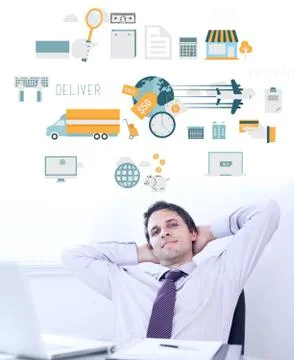 Composite image of logistics graphic Stock Illustration