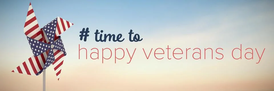 Composite image of logo for veterans day in america hashtag Stock Illustration